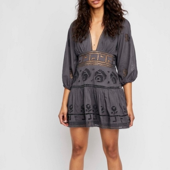 Free People Dresses & Skirts - FREE PEOPLE Tea Time Embroidered Dress
